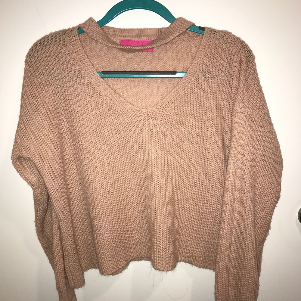 semi cropped choker sweater worn once!